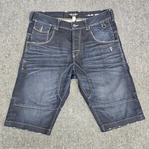 Jack & Jones Core Workwear Denim Shorts Mens 36x14 Blue Multi Pocket Utility Y2K